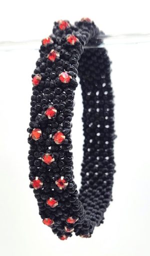 hugs-and-kisses-bangle-red-black-bracelet_beadology-iowa Hugs and Kisses Bangle